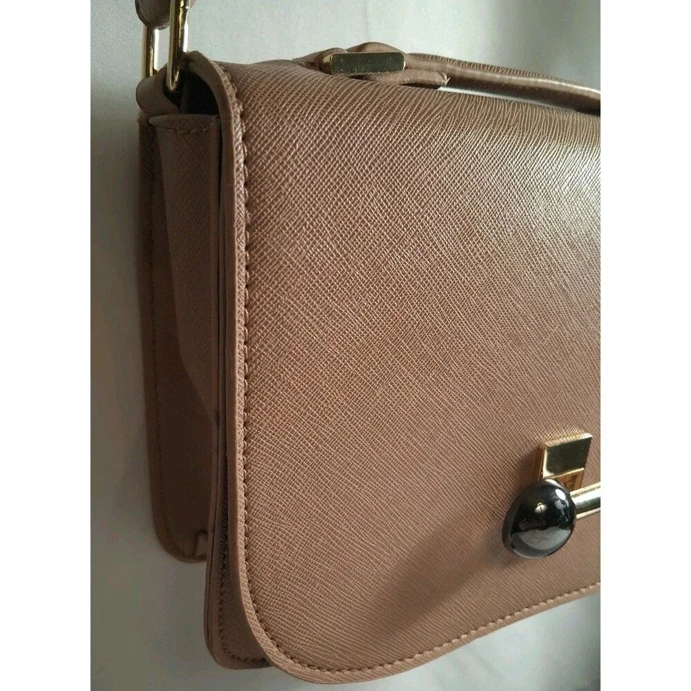 Danielle Nicole Penelope Structured Crossbody Mauve Pink Faux Leather Handle - Picture 2 of 15